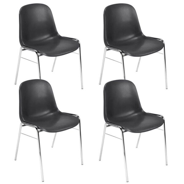 Nowy Styl Schalenstühle Beta SCHWARZ K02 schwarz Kunststoff, 4 St.