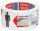 tesa Warnklebeband Signal Abstand halten min. 1,5 m rot/weiß/schwarz 50,0 mm x 50,0 m 1 Rolle