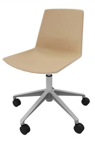 Quadrifoglio Besucherstuhl Clue OCLUEA01 BA B03/181 beige, weiß Kunstleder, 1 St.