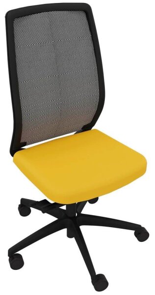 Quadrifoglio Bürostuhl Orion Stoff gelb, Gestell schwarz