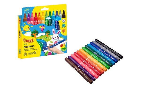 JOVI Jumbo Filzstifte farbsortiert, 12 St.