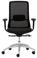 Mayer Bürostuhl, 2482 Stoff schwarz, Gestell alu