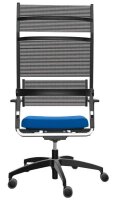 Dauphin Bürostuhl Lordo Stoff blau, Gestell schwarz