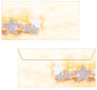 SIGEL Weihnachtsbriefumschläge Glitter Star DIN lang ohne Fenster
