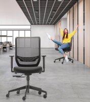 Trendoffice by Dauphin Bürostuhl to-sync work mesh, 9242SY1FVKGS Stoff schwarz, Gestell schwarz