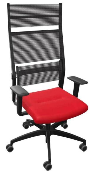 Dauphin Bürostuhl Lordo Stoff rot, Gestell schwarz