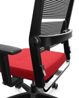 Dauphin Bürostuhl Lordo Stoff rot, Gestell schwarz