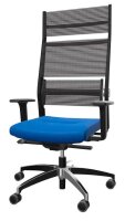 Dauphin Bürostuhl Lordo Stoff blau, Gestell alu
