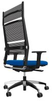 Dauphin Bürostuhl Lordo Stoff blau, Gestell alu