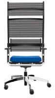 Dauphin Bürostuhl Lordo Stoff blau, Gestell alu