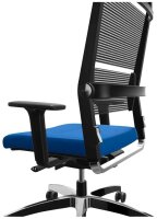 Dauphin Bürostuhl Lordo Stoff blau, Gestell alu