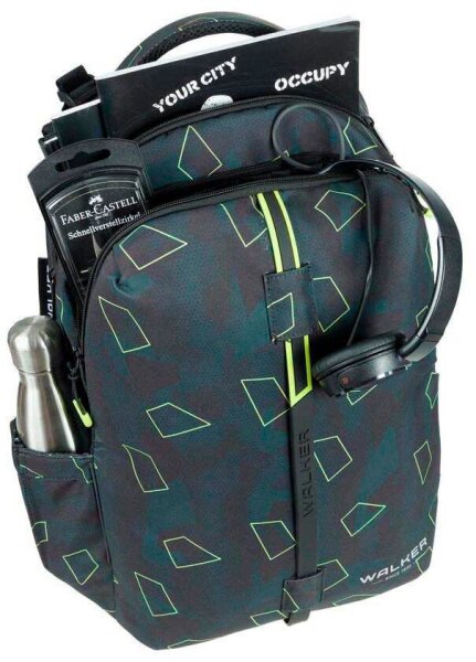 Walker Schulrucksack Elite 2.0 Green Polygon Kunstfaser grün