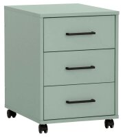 MÖBELPARTNER Ruby Rollcontainer pastellgrün 3 Auszüge 40,1 x 50,0 x 57,0 cm