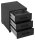 MÖBELPARTNER Ruby Rollcontainer schwarz 3 Auszüge 40,1 x 50,0 x 57,0 cm