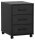 MÖBELPARTNER Ruby Rollcontainer schwarz 3 Auszüge 40,1 x 50,0 x 57,0 cm
