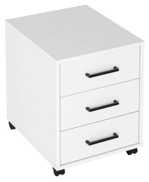 MÖBELPARTNER Ruby Rollcontainer weiß 3 Auszüge 40,1 x 50,0 x 57,0 cm