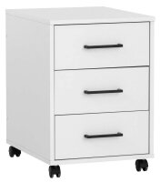 MÖBELPARTNER Ruby Rollcontainer weiß 3 Auszüge 40,1 x 50,0 x 57,0 cm