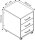 MÖBELPARTNER Ruby Rollcontainer weiß 3 Auszüge 40,1 x 50,0 x 57,0 cm