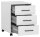 MÖBELPARTNER Ruby Rollcontainer weiß 3 Auszüge 40,1 x 50,0 x 57,0 cm