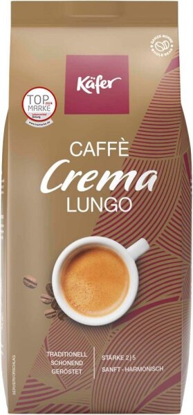 Käfer CAFFÈ CREMA lungo Kaffeebohnen, Arabica- und Robustabohnen mild, 1 kg