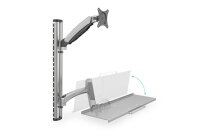 DIGITUS Monitor-Maus-Tastatur-Halterung DA-90354 silber für 1 Monitor, 1 Tastatur, 1 Maus, Wandhalterung