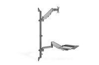 DIGITUS Monitor-Maus-Tastatur-Halterung DA-90372 schwarz für 1 Monitor, 1 Tastatur, 1 Maus, Wandhalterung