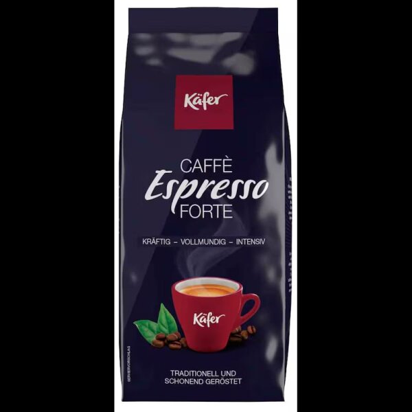 Käfer ESPRESSO forte Espressobohnen, Arabica- und Robustabohnen kräftig, 1 kg