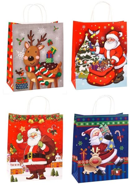 12 TSI Geschenktaschen Weihnachten Serie 3 Motiv sortiert 26,0 x 32,0 cm