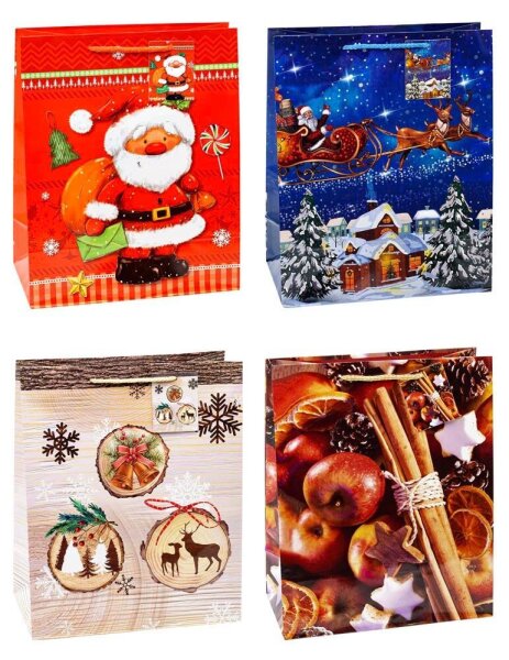 12 TSI Geschenktüten Weihnachten Serie 7 Motiv sortiert 26,0 x 32,0 cm