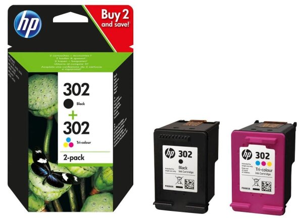 HP 302 (X4D37AE) schwarz, color Druckerpatronen, 2er-Set
