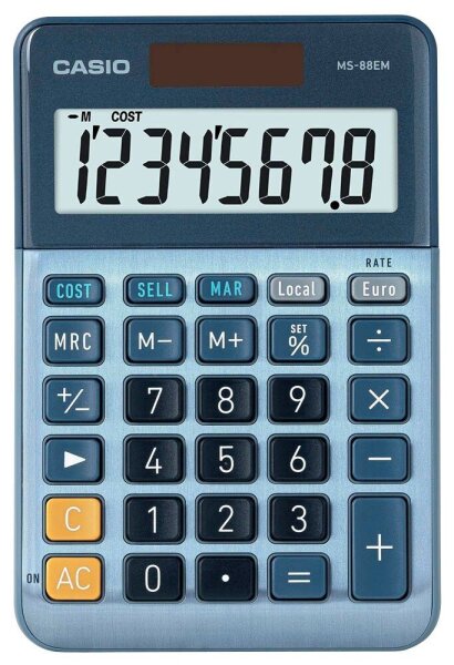 CASIO MS-88EM Tischrechner blau