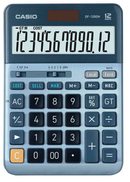 CASIO DF-120EM Tischrechner blau