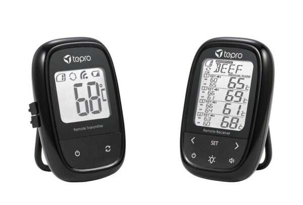 tepro Funk Kerntemperatur-Lebensmittelthermometer schwarz, 1 St.