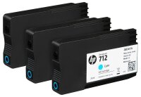 HP 712(3ED77A) cyan Druckerpatronen, 3er-Set