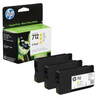 HP 712(3ED79A) gelb Druckerpatronen, 3er-Set