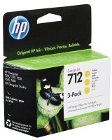 HP 712(3ED79A) gelb Druckerpatronen, 3er-Set