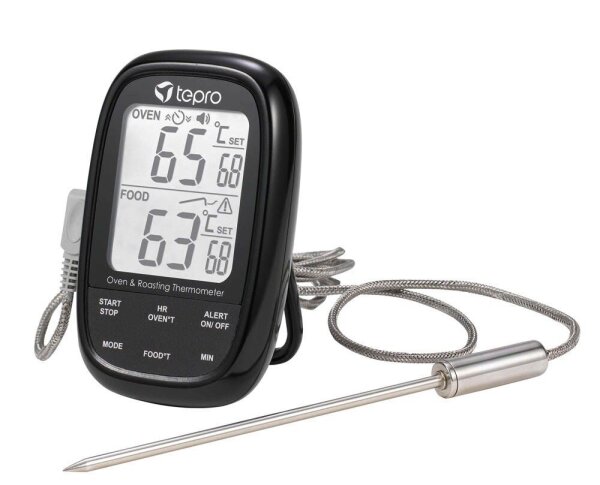 tepro Dual-Sensor Kerntemperatur-Lebensmittelthermometer schwarz, 1 St.