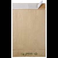 flexiPAK Faltentaschen classic eco Fixverschluss DIN B4 ohne Fenster natur mit 5,0 cm Falte, 300 St.