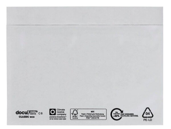 docuFIX® CLASSIC Lieferscheintaschen eco Kunststoff DIN C6 1.000 St.
