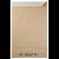 flexiPAK Faltentaschen classic eco Fixverschluss ca. DIN A3 ohne Fenster natur mit 5,0 cm Falte, 300 St.