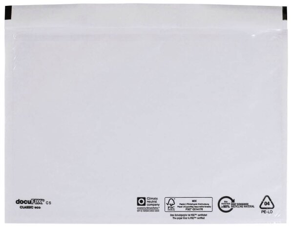 docuFIX® CLASSIC Lieferscheintaschen eco Kunststoff DIN C5 500 St.