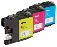 dots  cyan, magenta, gelb Druckerpatronen kompatibel zu brother LC125XLRBWBP , 3er-Set