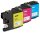 dots  cyan, magenta, gelb Druckerpatronen kompatibel zu brother LC125XLRBWBP , 3er-Set
