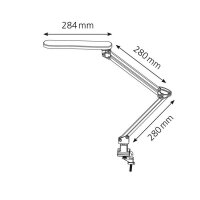 Hansa LED 4 Stars Schreibtischlampe schwarz 7 W mit Tischklemme