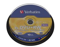 verbatim DVD+RW 4,7 GB wiederbeschreibbar, 10 St.
