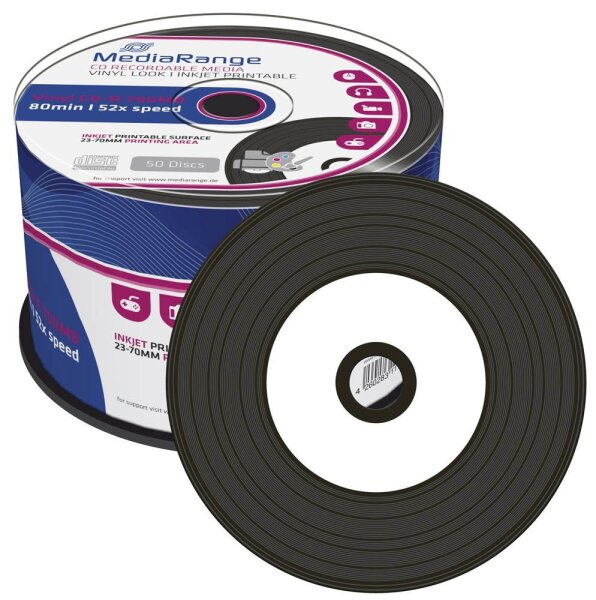 MediaRange CD-R Vinyl 700 MB bedruckbar, 50 St.