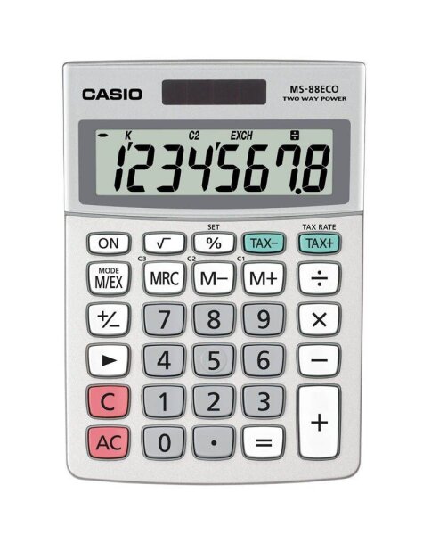 CASIO MS-88ECO Tischrechner silber