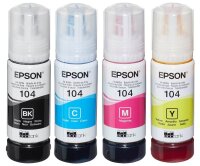 EPSON 104/T00P64 schwarz, cyan, magenta, gelb Tintenflaschen, 4er-Set