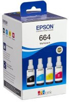 EPSON T6646 schwarz, cyan, magenta, gelb Tintenflaschen, 4er-Set