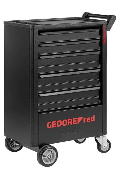 GEDOREred GEDWorker R20152205 Werkstattwagen mit Lochwand schwarz 5 Schubladen
